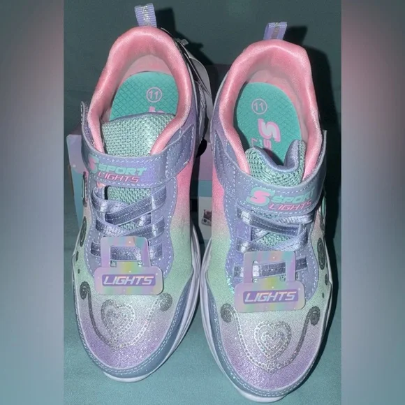 S Sport By Skechers Toddler Lucia Sneakers Light Up, Unicorn Pattern - Picture 3 of 9